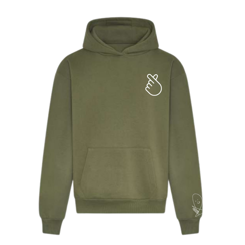 Oversize prémium kapucnis pulcsi - Szivecske mellkas logó