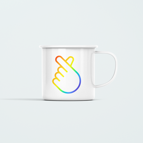 Fém bögre - Pride szivecske