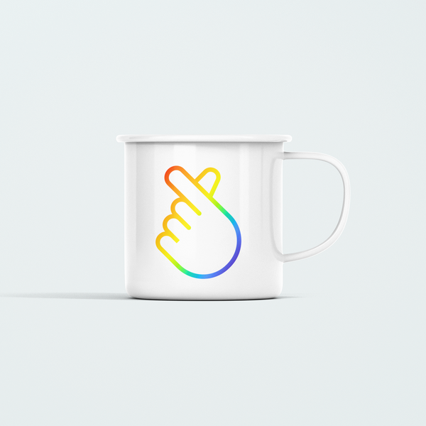 Fém bögre - Pride szivecske