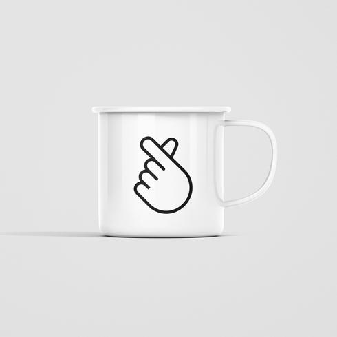 Szivecske - fém bögre