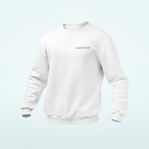 Unisex prémium környakú pulcsi - Sziiiia mellkas logó