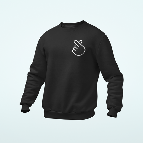 Unisex prémium környakú pulcsi - Szivecske mellkas logó