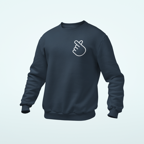 Unisex prémium környakú pulcsi - Szivecske mellkas logó