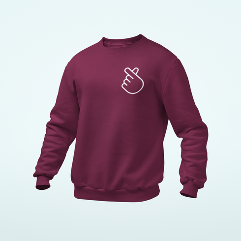 Unisex prémium környakú pulcsi - Szivecske mellkas logó