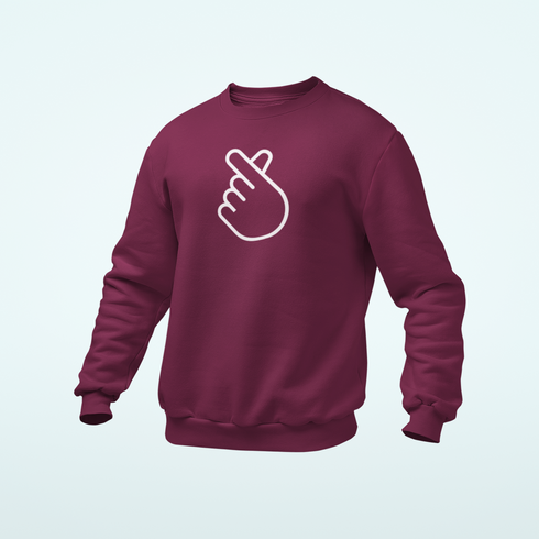 Unisex prémium környakú pulcsi - Szivecske